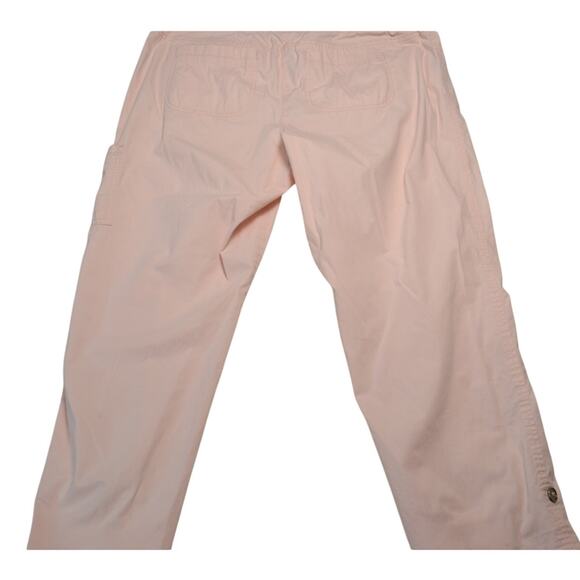 Chico's Women's Pale Pink Ankle Pants Button Roll Tab Hem Stretch Casual 2 XL - Picture 3 of 11